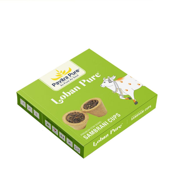 Pavitra Pure Organic Havan Cups/Sambrani Cups (12 pcs) | Pure Cow Dung Loban Sambrani Dhoop Cups for Pooja