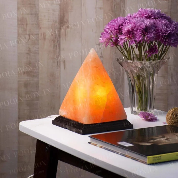 Himalayan Salt Lamp Pyramid Shape for Vastu Positive Energy